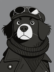 Fototapeta premium Cool Dog in Stylish Fashion Outfit Illustration