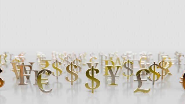 世界各国の通貨記号　白背景