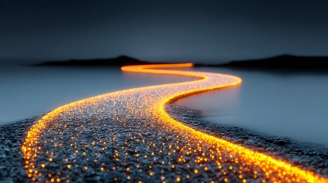 glowing path leading forward, recovery direction concept