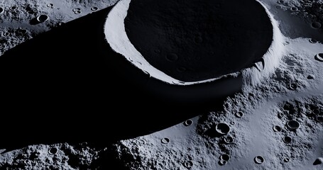 Dramatic shadows over craters on the moon surface © Firnthirith