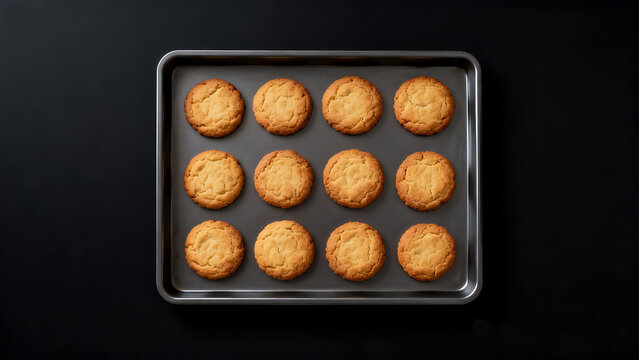 Fresh cookies on a baking sheet pan
