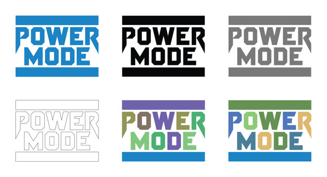 Power mode labels are shown in multiple colors for various design needs.