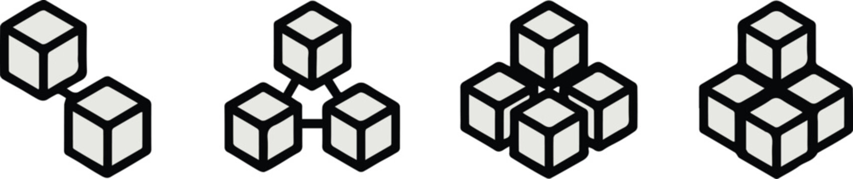cube cluster sequence geometric arrangement of linked cubes