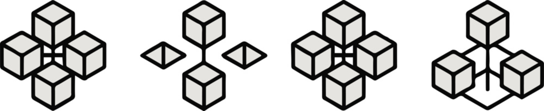 cube modular structure progression connected isometric cubes