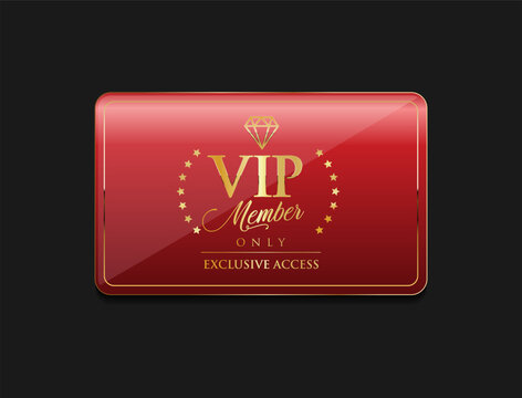 Elegant Exclusive VIP Access Event Pass Illustration, Luxury Gold VIP Access Pass. Premium VIP card in white color with golden diamond. Luxury design 