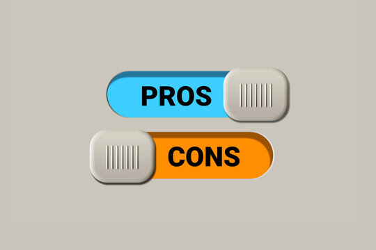 Evaluating pros and cons with toggle switch user interface