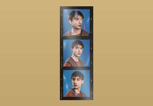 Analog Film Frame Template, Retro Film Strip Overlay Mockup & Collage Frame