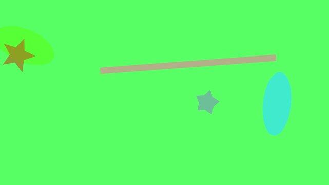 Flying drone over green field with star-shaped contrails aerial flight