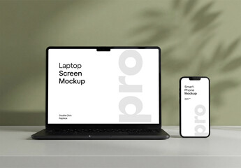 Laptop Phone Screen Mockup