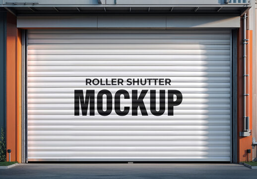White Roller Shutter Mockup