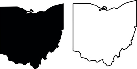 Comparison of the filled and outlined map of the state of ohio © Raton