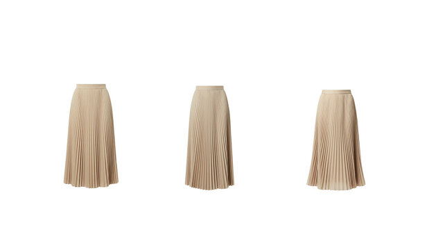 Pleated skirt, suitable for fashion and clothing designs.