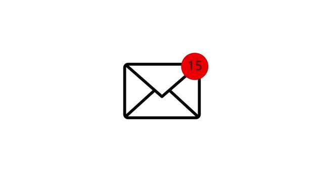 Message icon. Notification icon animation. Alert message with bell symbol for reminders and updates.