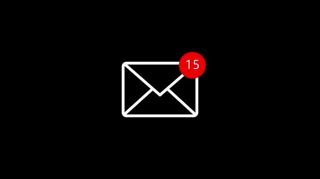 Message icon. Notification icon animation. Alert message with bell symbol for reminders and updates.
