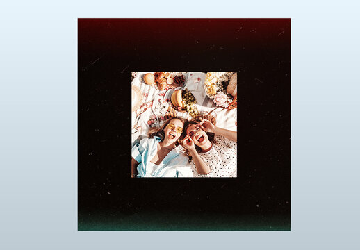 Analog Film Frame Template, retro photo collage borders, film strip overlay for posters