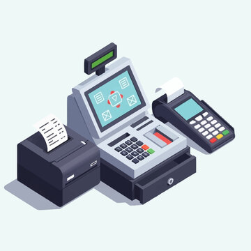 Point of sale terminal with card reader.