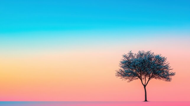 Vibrant gradient sky behind a tree, representing the diverse range of investment possibilities.