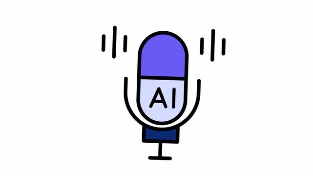 Ai logo showcases a microphone with sound waves, ideal for recorder apps, podcast platforms, or tech companies emphasizing audio services.