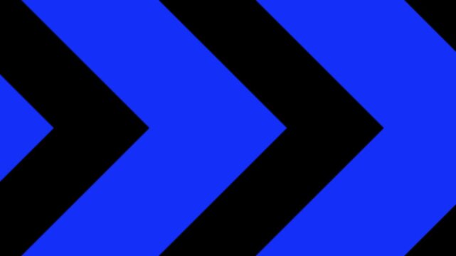 Abstract moving blue and black chevron pattern background motion graphic animation loop, dynamic striped backdrop footage.