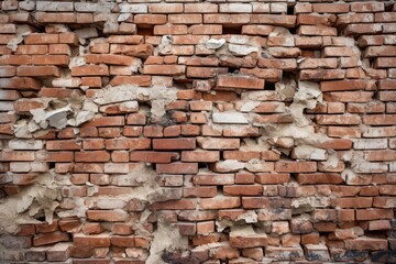 Fototapeta premium Old brick wall demonstrating decay and grunge architectural background