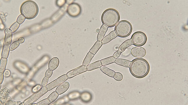 Candida albicans chlamydospores light microscope