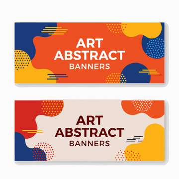 Creative abstract banner templates featuring bold patterns and artistic elements for stylish marketing visuals