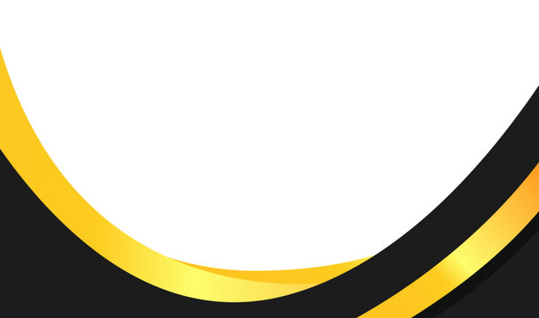 Luxurious art with black gold curved shapes on white background. Suitable for luxury branding design or elegant decoration projects.