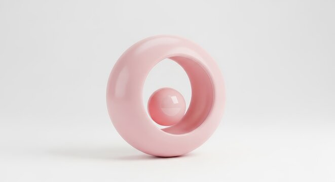 Pink 3 D render of torus with small sphere mother's day background wallpaper poster banner download 2026 2027
