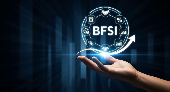 BFSI Financial Banking Services and Insurance Growth Concept with Digital Icons