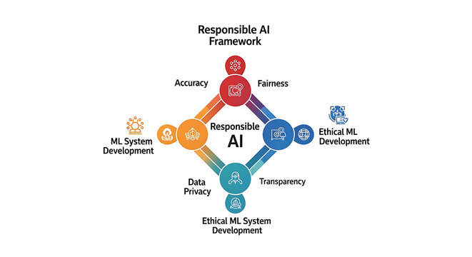 Ethical artificial intelligence framework prioritizing computational accuracy social fairness digital data privacy algorithmic transparency and responsible machine learning governance system