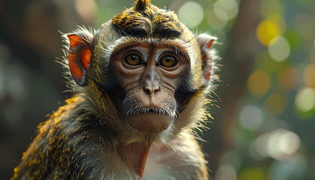 Close-up monkey face portrait