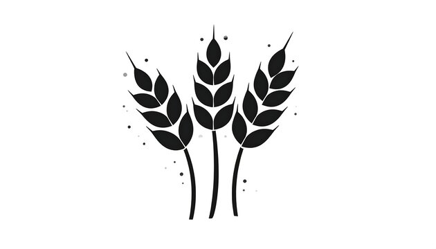 A minimalist illustration of three wheat stalks
