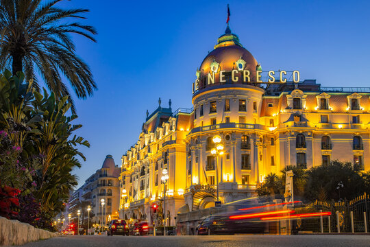 Famous Negresco luxury hotel in Nice city centre, France 2025