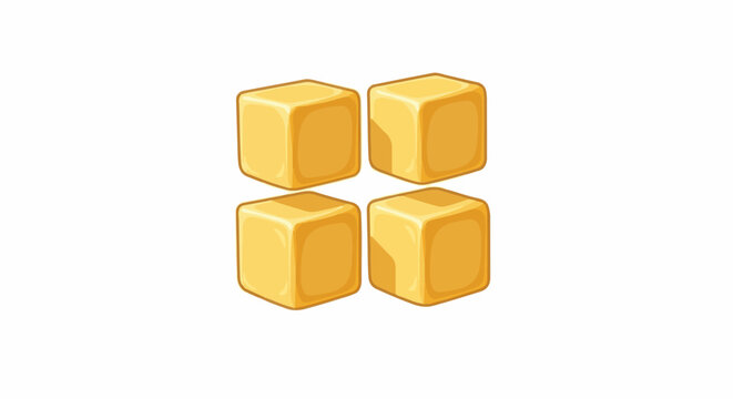 Four golden cubes arranged in a 2x2 grid with shading