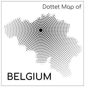 Dotted map of Belgium centered on Brussels