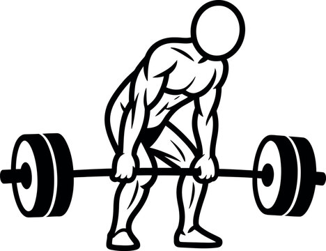 Man lifting weights in gym exercising muscles fitness training  one person