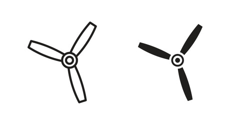 Airscrew icon design. Editable outlined stroke and solid symbols © Dan