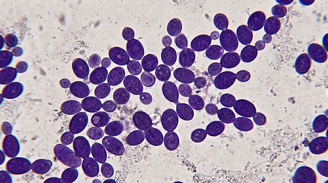 Light Microscopy of Candida Albicans Budding Yeast Cells with Narrow-Based Budding