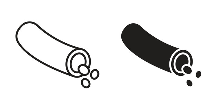 Blood vessel icon design. Editable outlined stroke and solid symbols