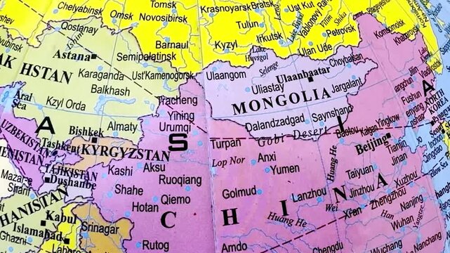 Map of China and Russia 