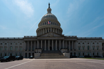 Obraz premium US Congress, Capitol. Washington DC skyline featuring the Capitol. Senate and House USA building. USA government seat in District of Columbia. The Capitol building. Capital of democracy.