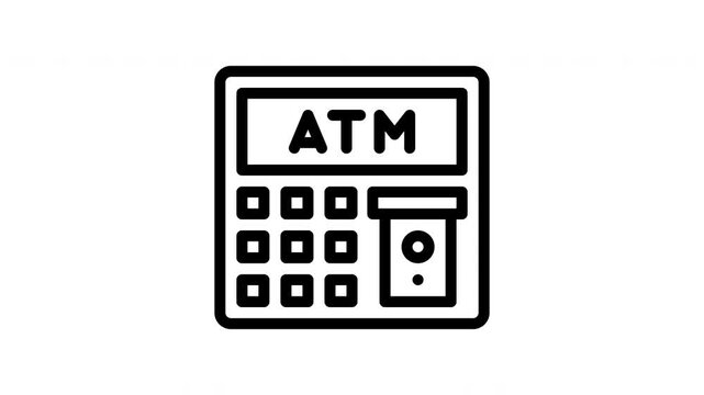atm machine minimalist stroke animation