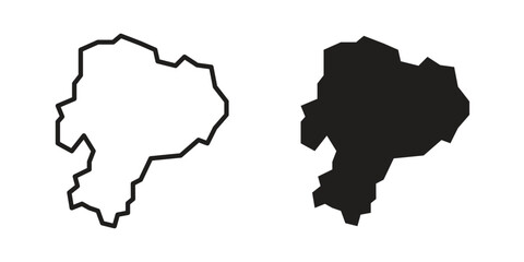 Fototapeta premium Ecuador icon design. Editable outlined stroke and solid symbols