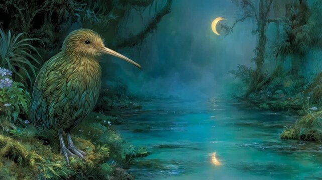 blue bird in the night