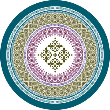 Elegant Ornamental Plate Design Floral Mandala Pattern Traditional Circular Vector Artwork