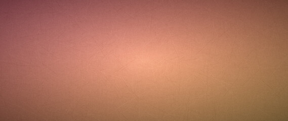 Fototapeta premium Textured peach, pink, and orange gradient background containing distressed worn metallic noise for professional wide graphic headers and banner sections.