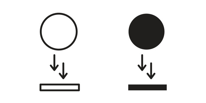Gravity icon design. Editable outlined stroke and solid symbols