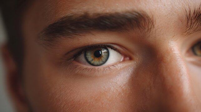 A highly detailed and intensely focused close up portrait capturing the depth and thoughtfulness contained within the human eye