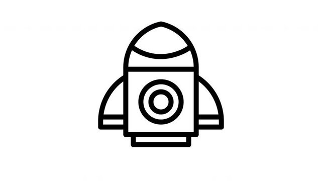 rocket minimalist stroke animation