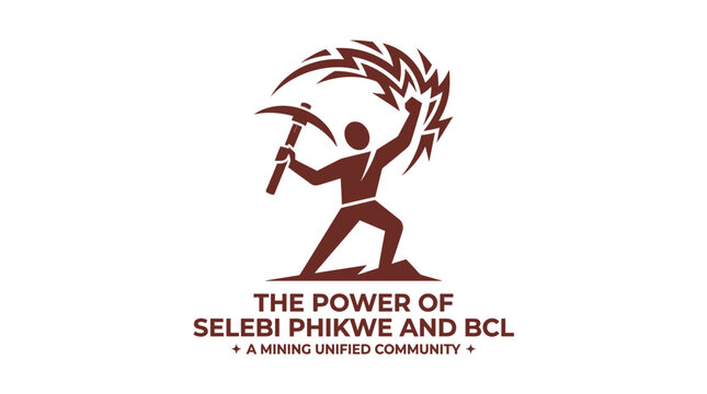 Mining Logo Featuring Silhouette Miner and Pickaxe